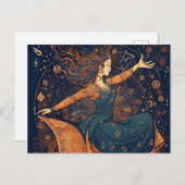 Carte postale Femme en fauteuil roulant (Devant / Derrière)