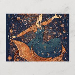 Carte Postale Femme en fauteuil roulant