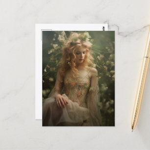 Carte Postale Femme en Fleur sauvage