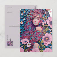 Femme en fleurs pastel, Point de passage