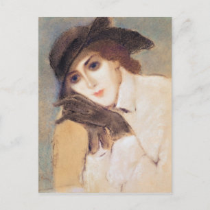 Carte Postale Femme en gants noirs