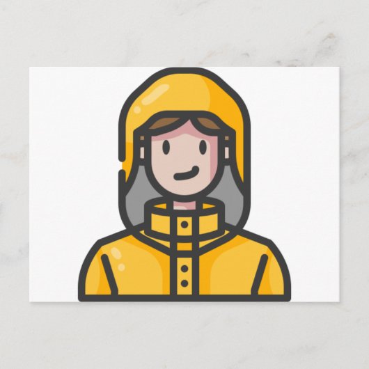 Carte Postale femme en imperméable (Devant)