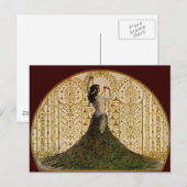 Carte Postale Femme en jupe de paon (Devant / Derrière)