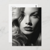 Carte Postale Femme en noir et blanc (Devant / Derrière)