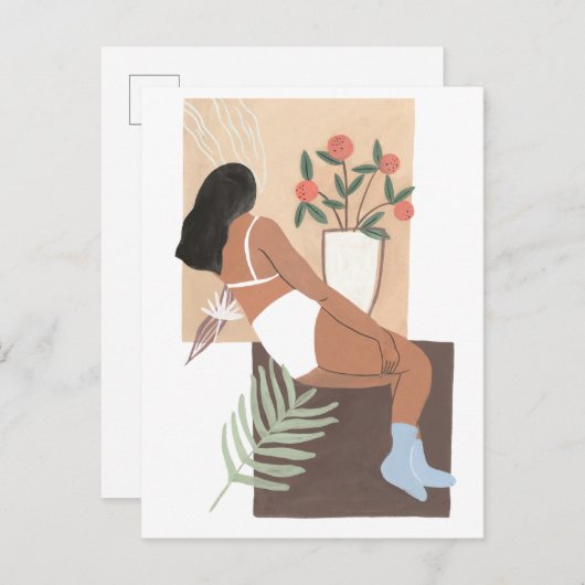 Carte Postale Femme en repos (Devant / Derrière)