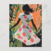 Carte Postale Femme en robe de pomme (Devant)