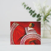 Carte Postale Femme en robe rouge (Debout devant)