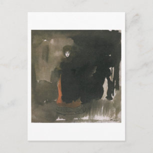 Carte Postale Femme en robe rouge (avec papier)