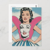 Carte Postale Femme en robe unique (Devant / Derrière)