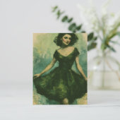 Carte Postale Femme en robe verte (Debout devant)