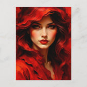 Carte Postale Femme en Rouge (Devant)