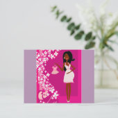 Carte Postale femme enceinte noire (Debout devant)
