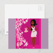 Carte Postale femme enceinte noire (Devant / Derrière)