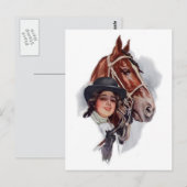 Carte Postale Femme équestre (Devant / Derrière)