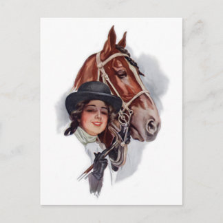 Carte Postale Femme équestre