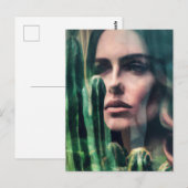 Carte Postale Femme et Cactus (Devant / Derrière)