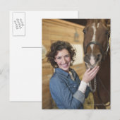 Carte Postale Femme et cheval (Devant / Derrière)