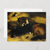 Carte Postale Femme et Cheval (Devant / Derrière)