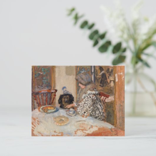 Carte Postale Femme et chien à table | Paul Bonnard | (Debout devant)