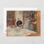 Carte Postale Femme et chien à table | Paul Bonnard | (Devant / Derrière)
