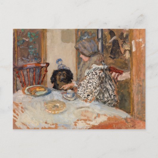 Carte Postale Femme et chien à table | Paul Bonnard | (Devant)