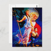 Carte Postale Femme et enfant de drapeau mexicain (Devant / Derrière)