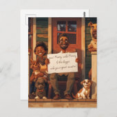 Carte Postale Femme et mari avec des chiens (Devant / Derrière)