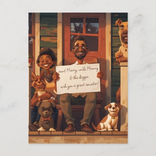 Carte Postale Femme et mari avec des chiens (Devant)