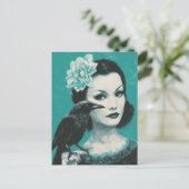 Carte Postale Femme et oiseau (Debout devant)