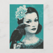 Carte Postale Femme et oiseau (Devant)