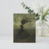 Carte Postale Femme et oiseaux Imaginaire noir (Debout devant)