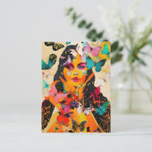 Carte Postale Femme et papillons Médias mixtes (Debout devant)