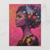 Carte Postale Femme et Pois (Devant)