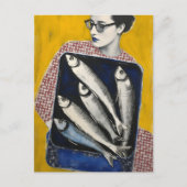 Carte Postale Femme et Poisson (Devant)