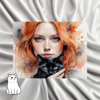 Femme et son chat noir, Point de passage