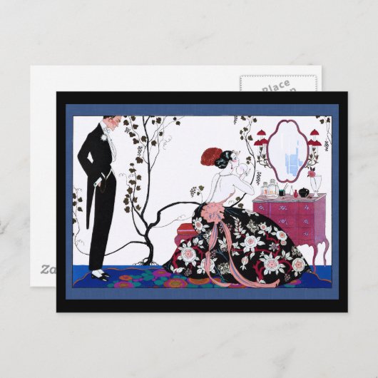 Carte Postale Femme étant prête pour une partie (Devant / Derrière)