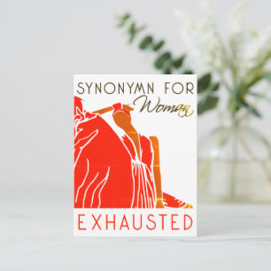 CARTE POSTALE FEMME FATIGUÉE