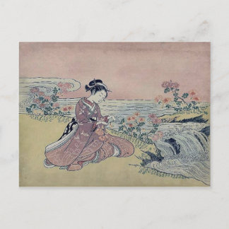 Carte Postale Femme Fleurs d'eau Japon