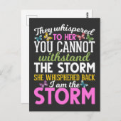 Carte Postale Femme forte papillon arc-en-ciel femmes tempête (Devant / Derrière)