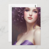 Carte Postale Femme frisonne en violet (Devant / Derrière)