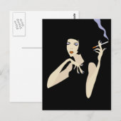 Carte Postale Femme fumeuse (Devant / Derrière)