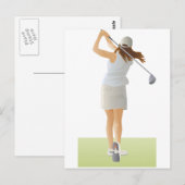 Carte Postale Femme Golfer (Devant / Derrière)