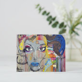 Carte Postale Femme graffeuse (Debout devant)