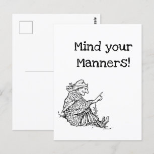 Carte Postale Femme Grande-mère Donner Conseil Caricature