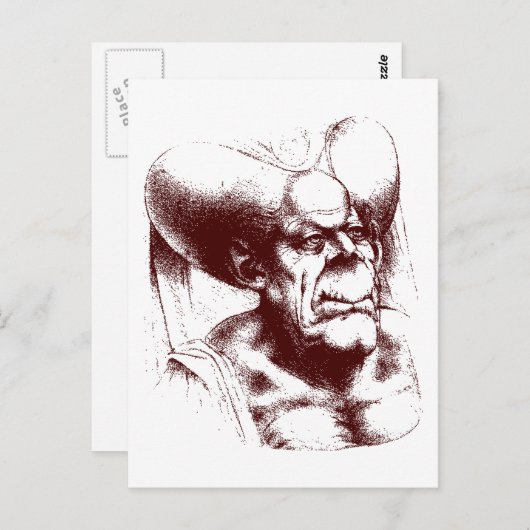 Carte Postale femme grotesque (Devant / Derrière)