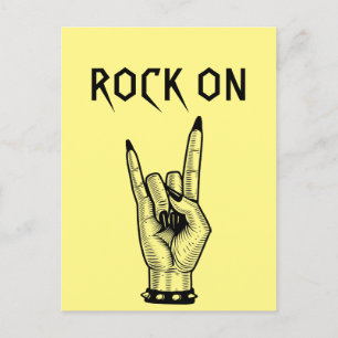 Carte Postale Femme Hand Rocker Illustration de l'art des signes