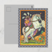 CARTE POSTALE FEMME HORREUR SANS TÊTE, HALLOWEEN (Devant / Derrière)