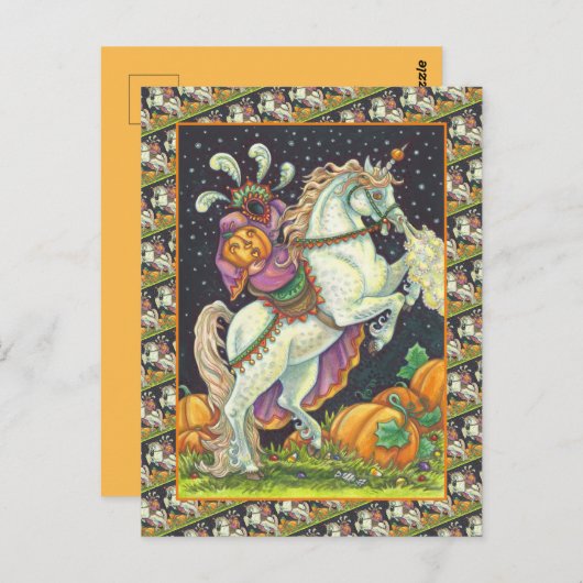 CARTE POSTALE FEMME HORREUR SANS TÊTE, HALLOWEEN (Devant / Derrière)