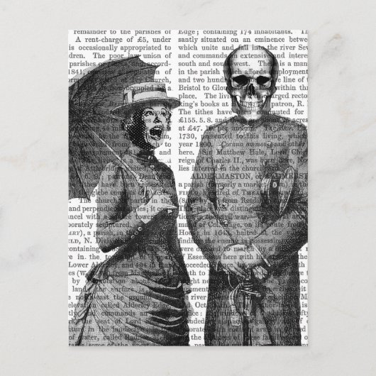 Carte Postale Femme hurlante et crâne (Devant)