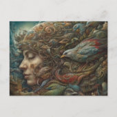 Carte postale Femme Imaginaire et Oiseaux (Devant)